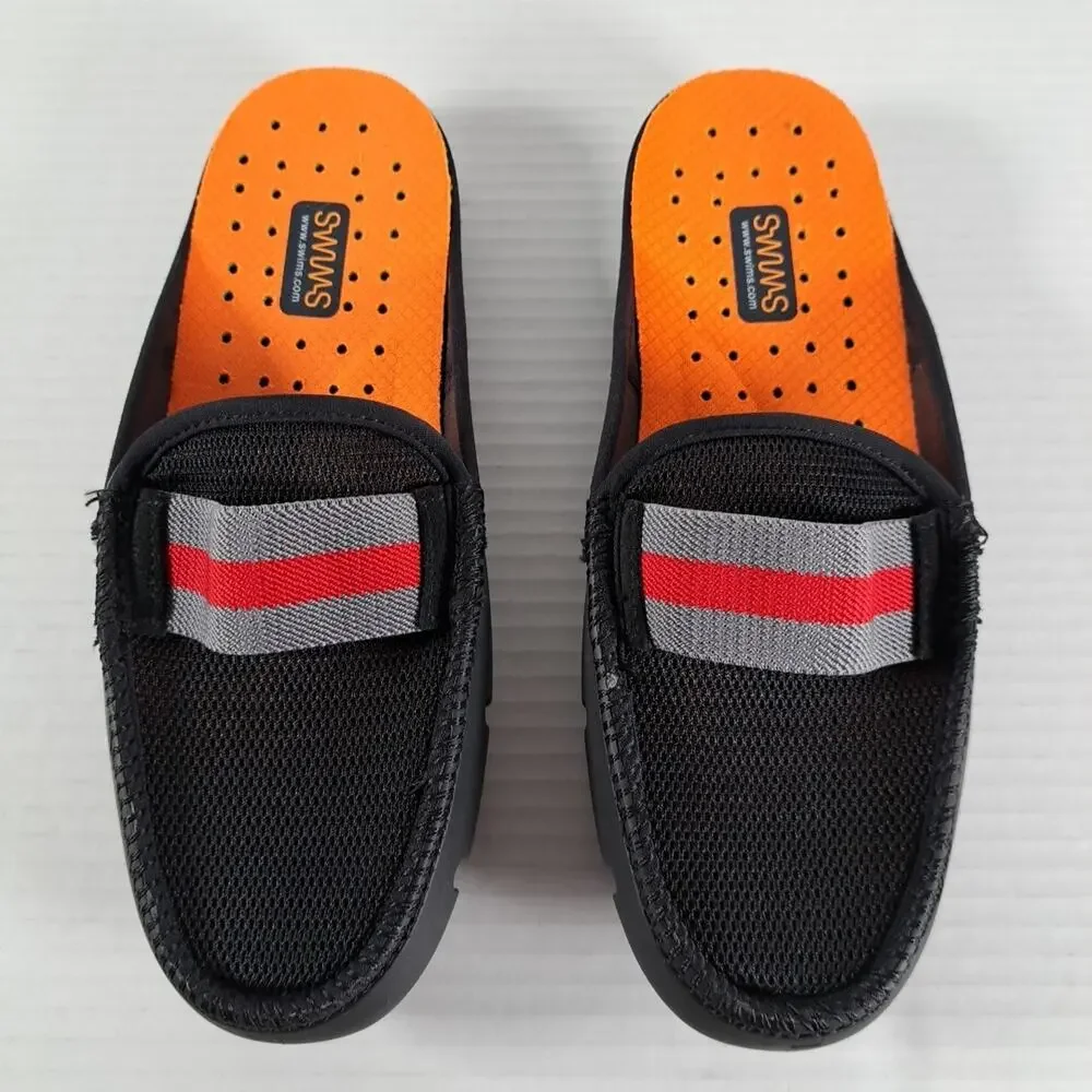 SWIMS Slide Loafers Mens 5 Black Mesh Upper Slip On Water Shoes Pool Beach